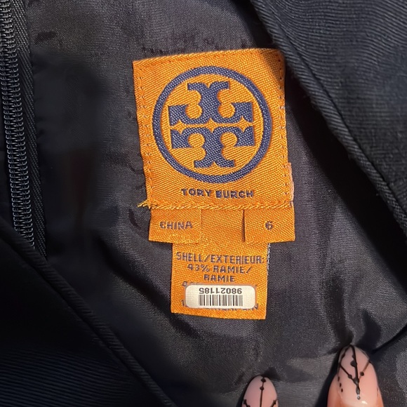 Size 6 Tory Burch Navy Sheath Dress - Picture 3 of 3